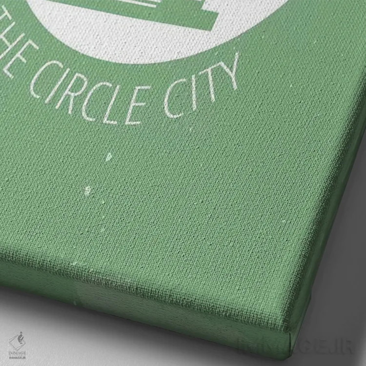 تابلو مینیمال ایندی، دایره اثر فلای گرافیکس - نمای نزدیک بافت بوم