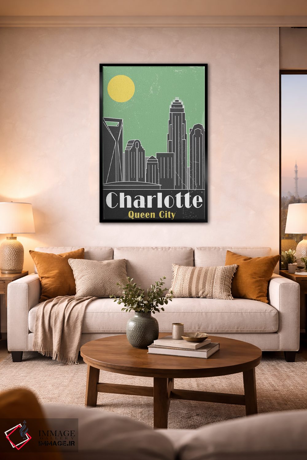 تابلو مدرن شارلوت، سبز اثر فلای گرافیکس - D2B