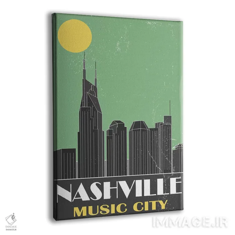 تابلو مدرن نشویل، سبز اثر فلای گرافیکس - نمای پرسپکتیو محصول