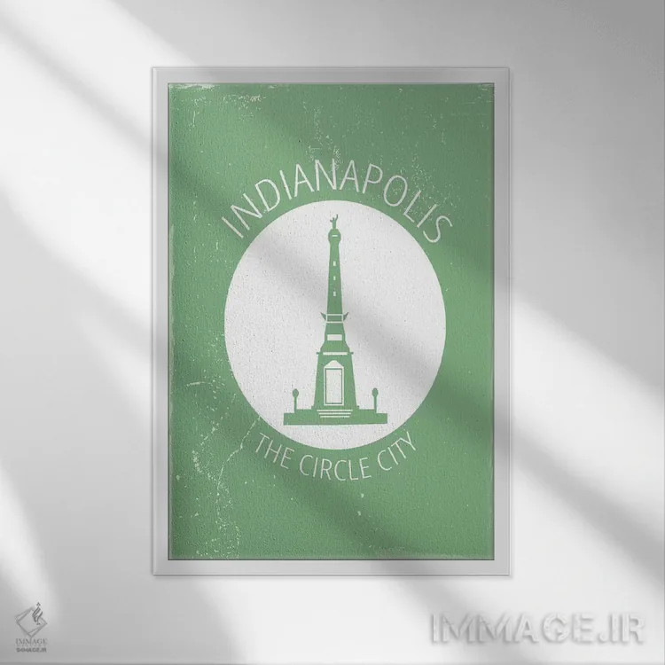 تابلو مینیمال ایندی، دایره اثر فلای گرافیکس - نمای قابدار سفید