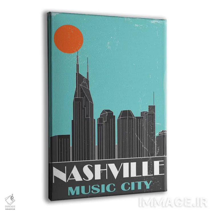 تابلو مدرن نشویل، آبی آسمانی اثر فلای گرافیکس - نمای پرسپکتیو محصول