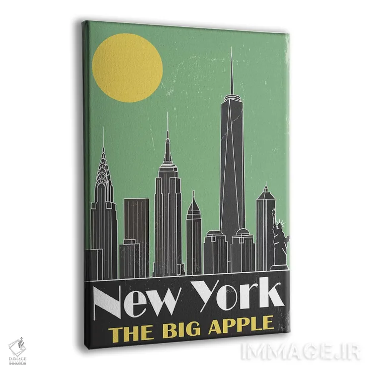 تابلو مدرن نیویورک، سبز اثر فلای گرافیکس - نمای پرسپکتیو محصول