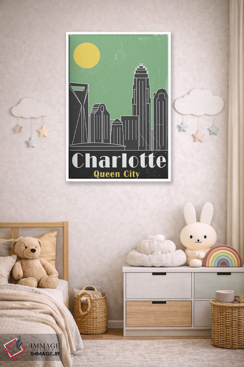 تابلو مدرن شارلوت، سبز اثر فلای گرافیکس - D4W