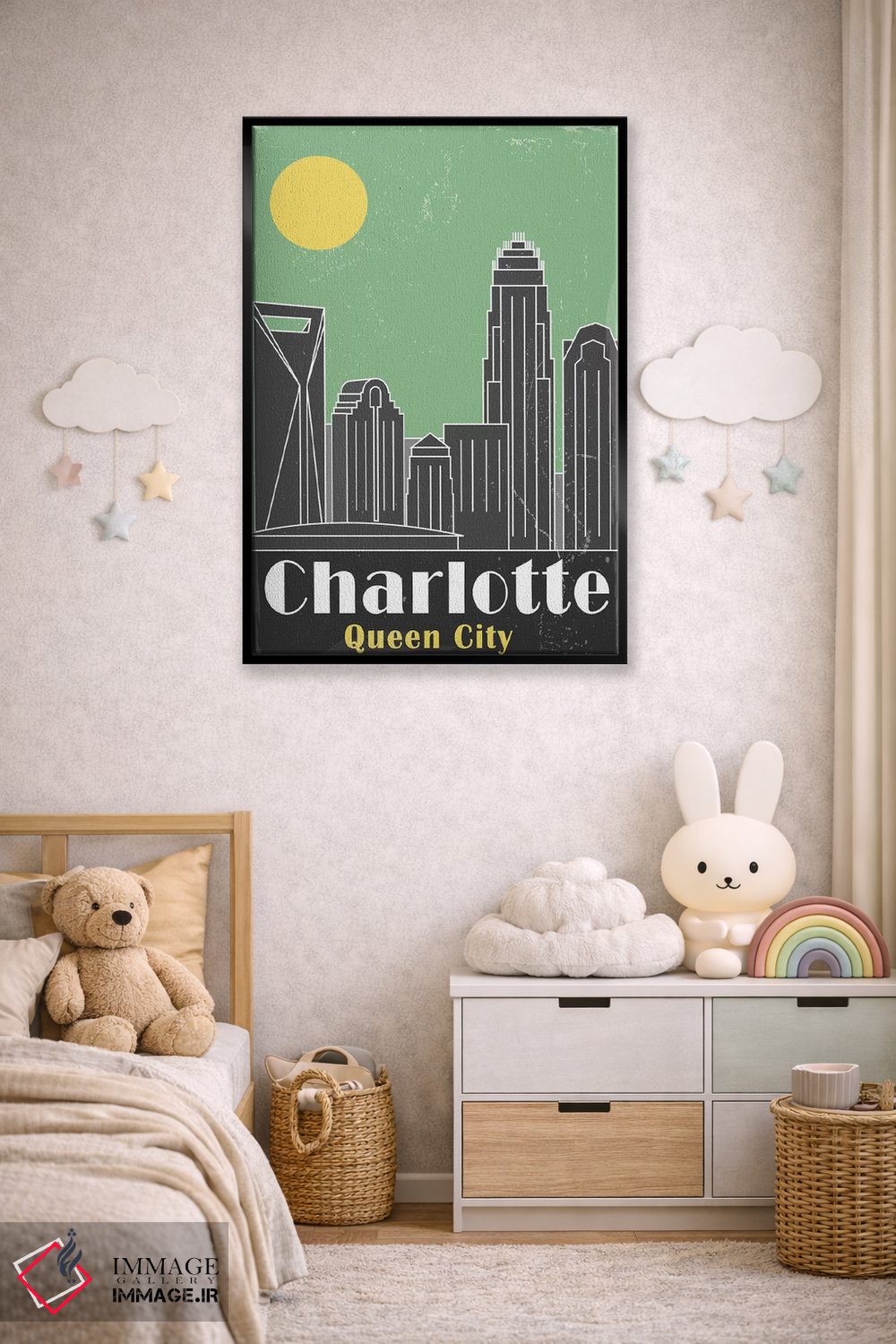 تابلو مدرن شارلوت، سبز اثر فلای گرافیکس - D6B