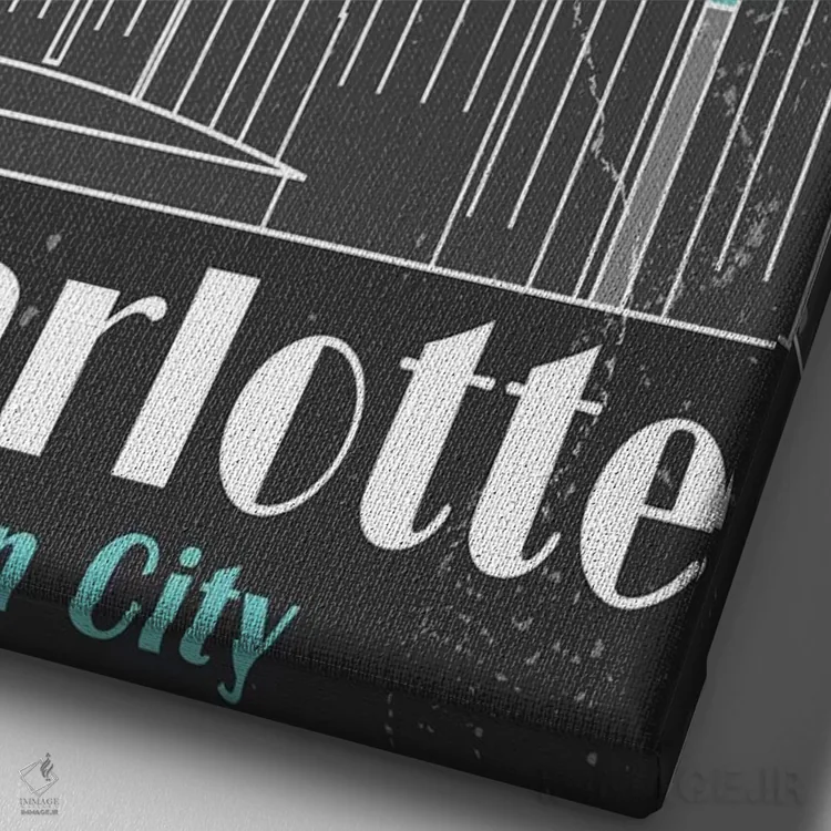 تابلو مدرن شارلوت، آبی آسمانی اثر فلای گرافیکس - نمای نزدیک بافت بوم