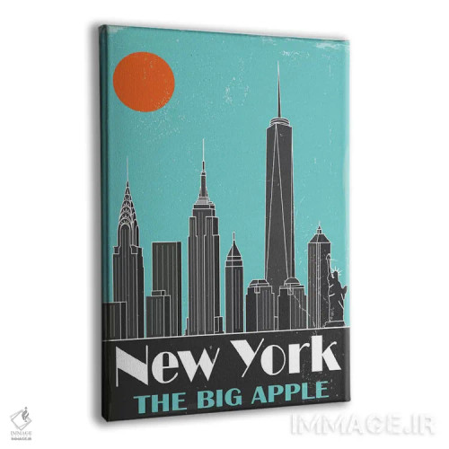 تابلو مدرن نیویورک، آبی آسمانی اثر فلای گرافیکس - نمای پرسپکتیو محصول