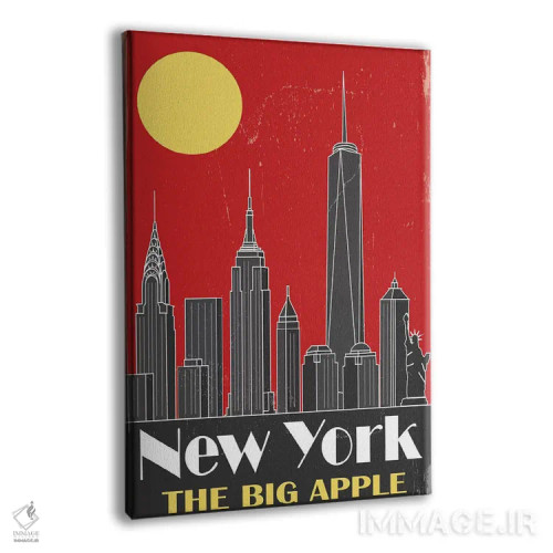 تابلو مدرن نیویورک، قرمز اثر فلای گرافیکس - نمای پرسپکتیو محصول