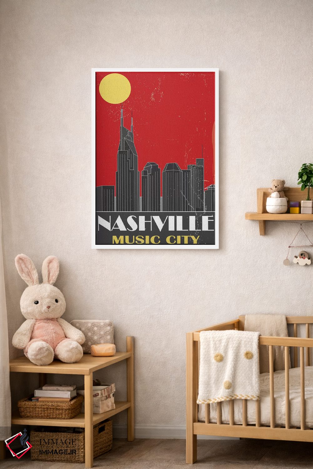 تابلو مدرن نشویل، قرمز اثر فلای گرافیکس - D3W