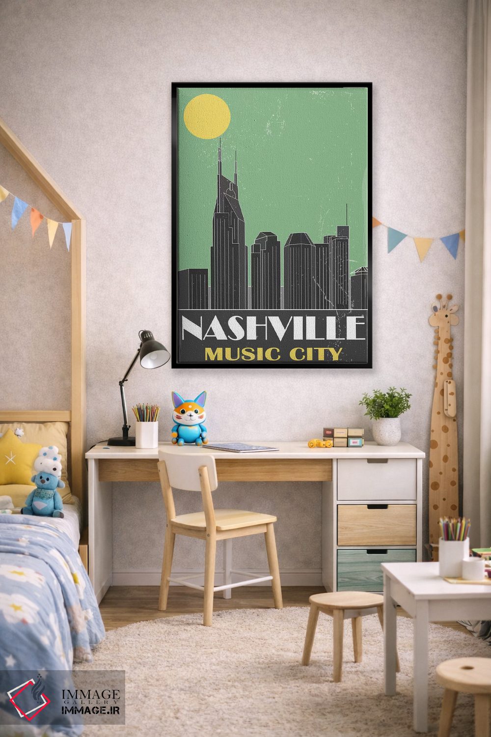 تابلو مدرن نشویل، سبز اثر فلای گرافیکس - D1B