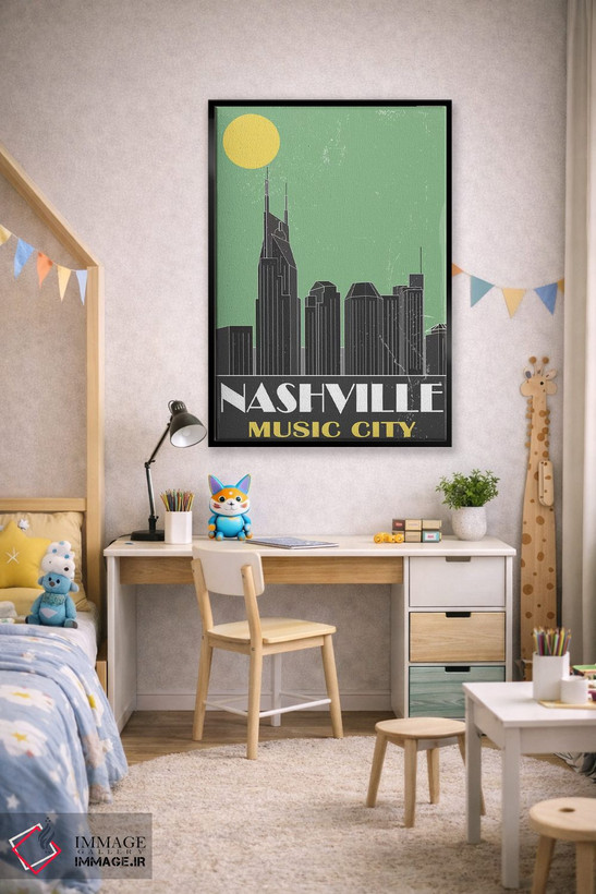 تابلو مدرن نشویل، سبز اثر فلای گرافیکس - D1B