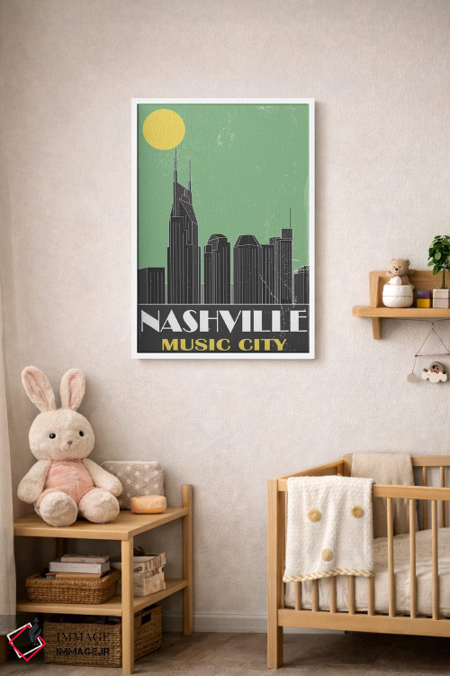 تابلو مدرن نشویل، سبز اثر فلای گرافیکس - D2W