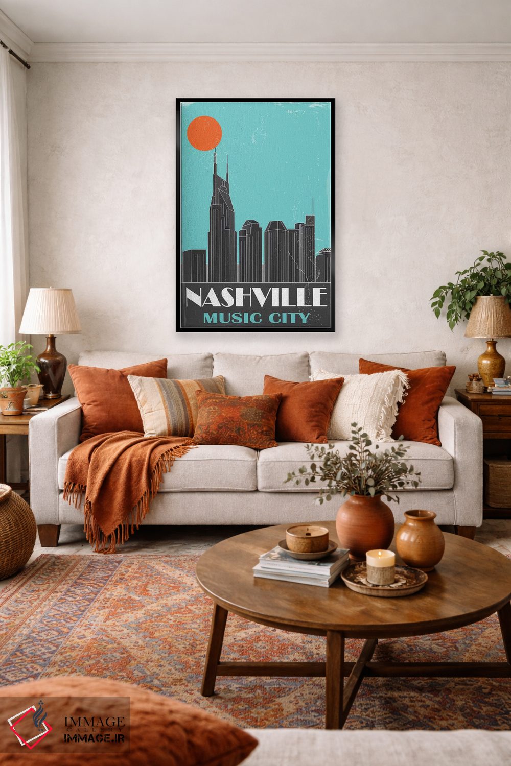 تابلو مدرن نشویل، آبی آسمانی اثر فلای گرافیکس - D6B