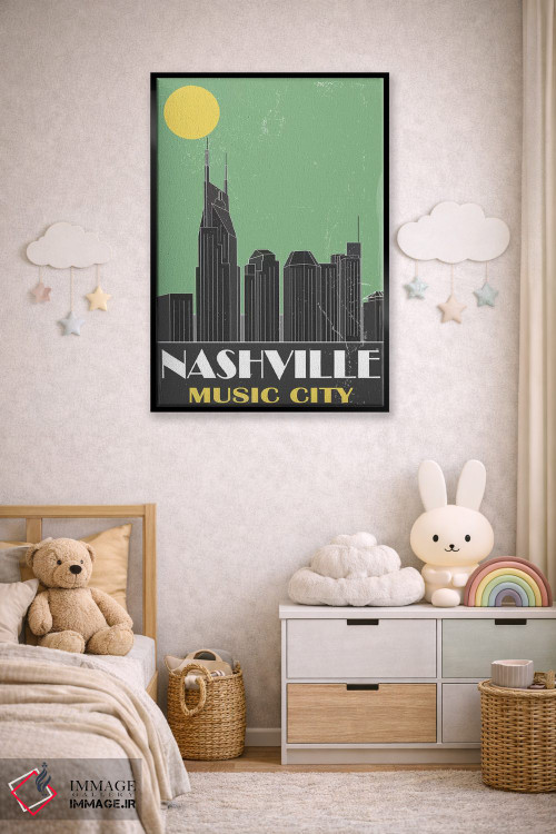 تابلو مدرن نشویل، سبز اثر فلای گرافیکس - D6B