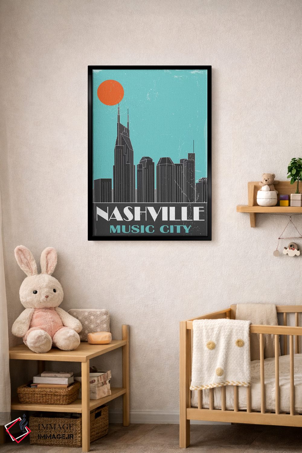 تابلو مدرن نشویل، آبی آسمانی اثر فلای گرافیکس - D5B