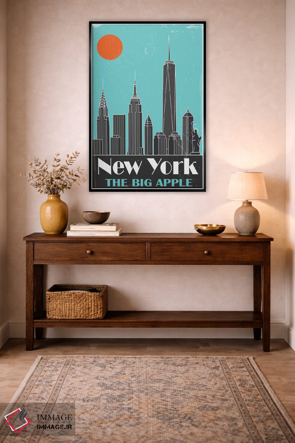 تابلو مدرن نیویورک، آبی آسمانی اثر فلای گرافیکس - D5B