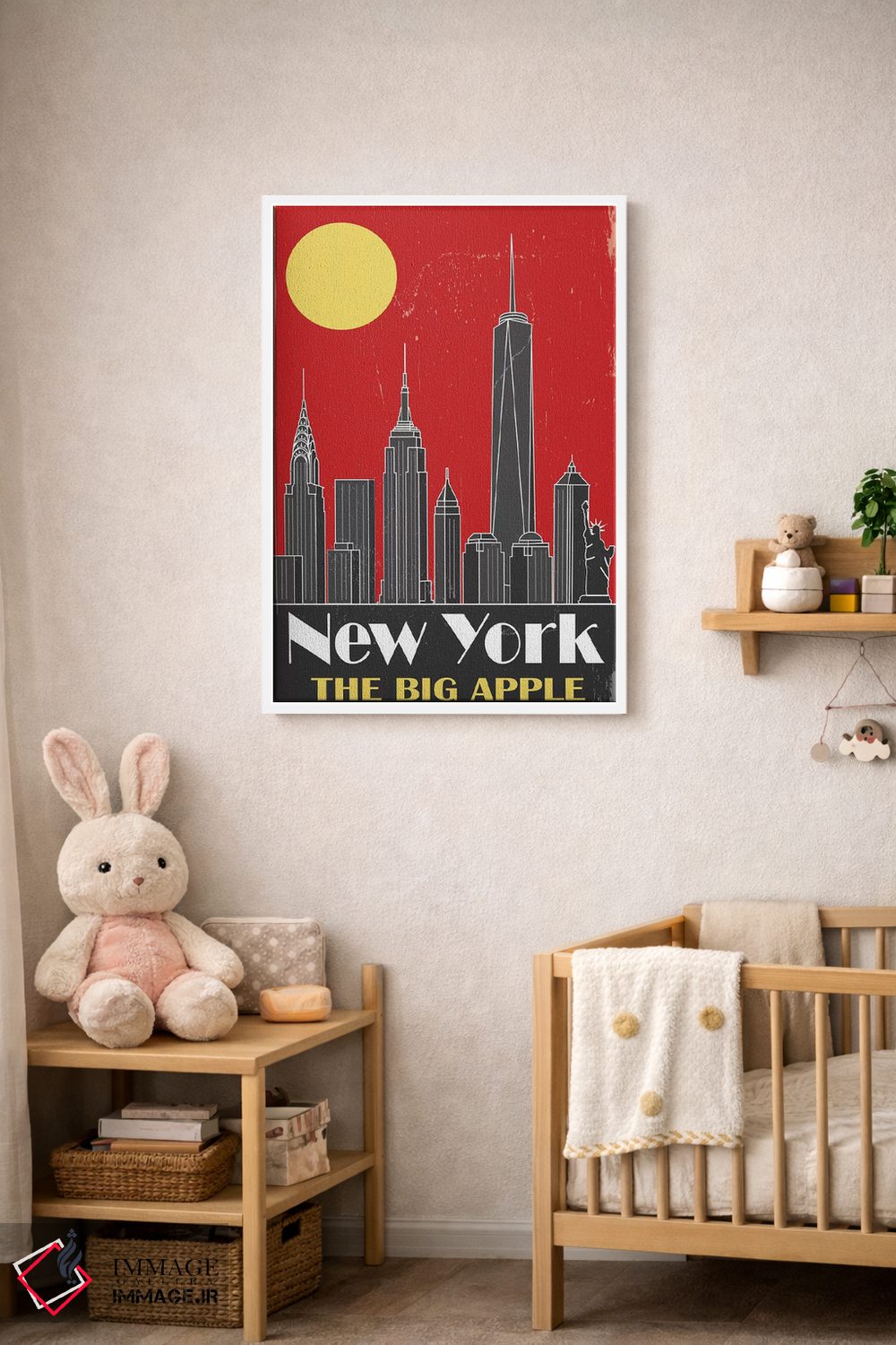تابلو مدرن نیویورک، قرمز اثر فلای گرافیکس - D3W