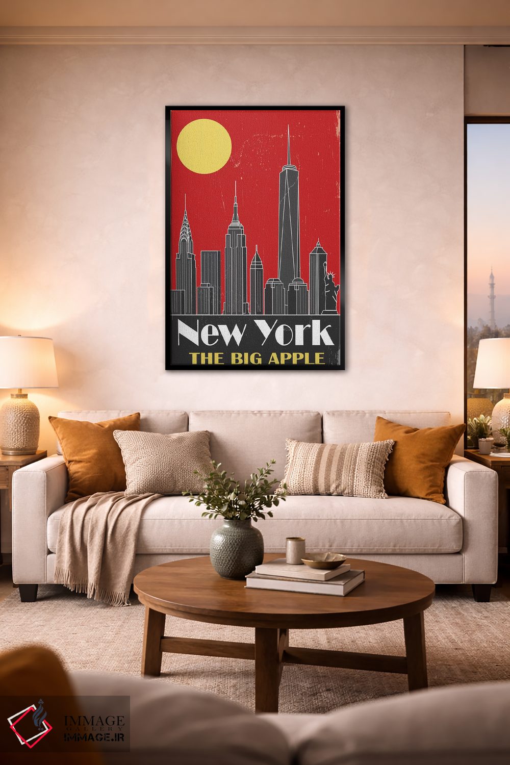 تابلو مدرن نیویورک، قرمز اثر فلای گرافیکس - D2B