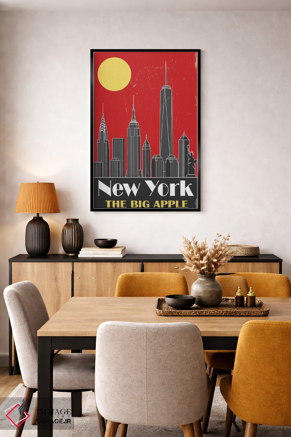 تابلو مدرن نیویورک، قرمز اثر فلای گرافیکس - D6B