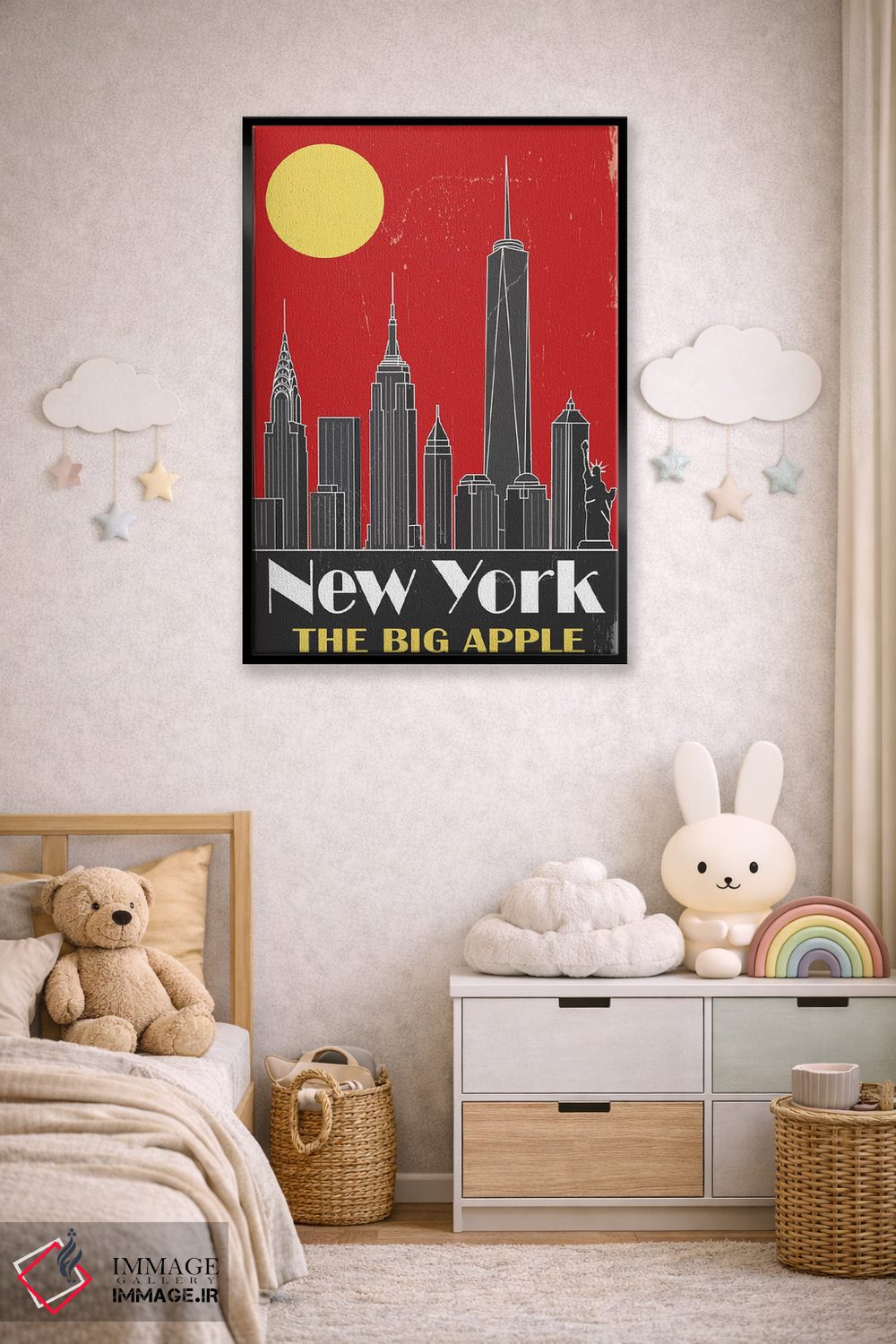 تابلو مدرن نیویورک، قرمز اثر فلای گرافیکس - D5B