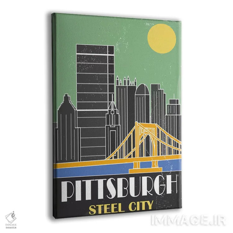 تابلو مدرن پیتزبورگ، سبز اثر فلای گرافیکس - نمای پرسپکتیو محصول