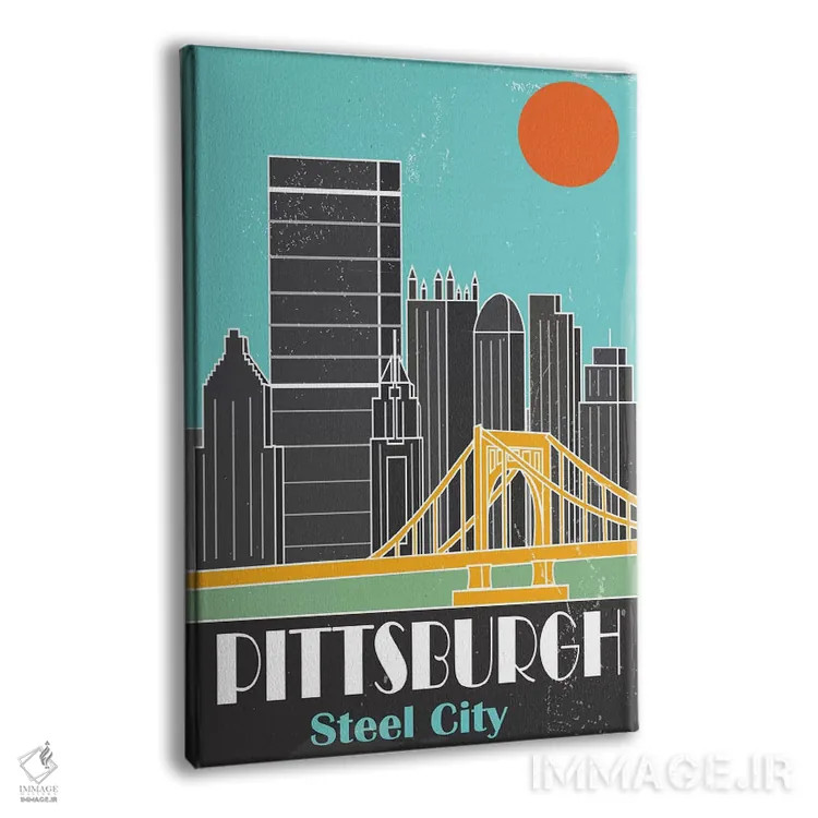 تابلو مدرن پیتزبورگ، آبی آسمانی I اثر فلای گرافیکس - نمای پرسپکتیو محصول