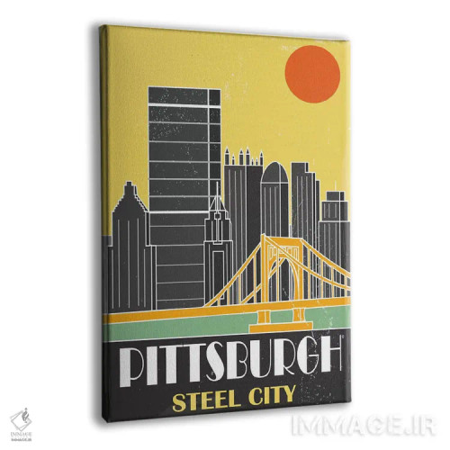 تابلو مدرن پیتزبورگ، زرد اثر فلای گرافیکس - نمای پرسپکتیو محصول
