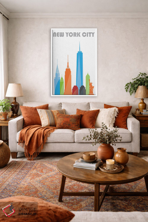 تابلو مدرن نیویورک، سفید اثر فلای گرافیکس - D2W