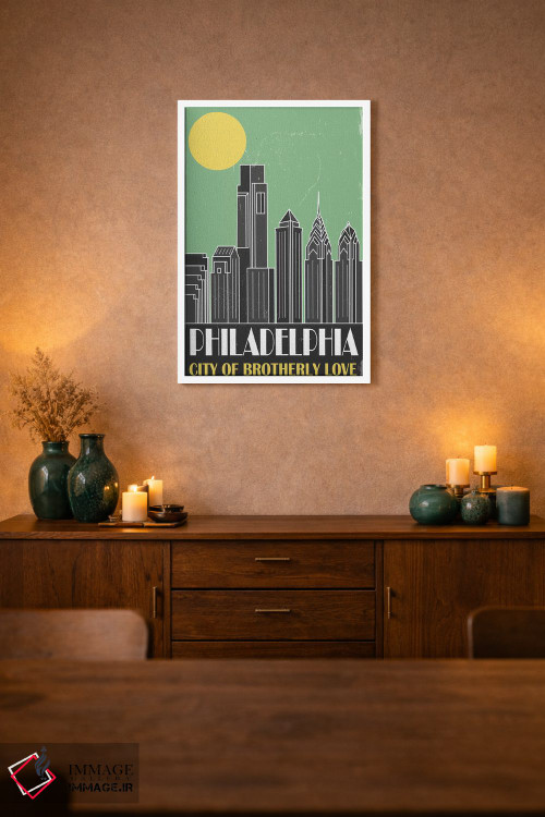 تابلو مدرن فیلادلفیا، سبز اثر فلای گرافیکس - D1W