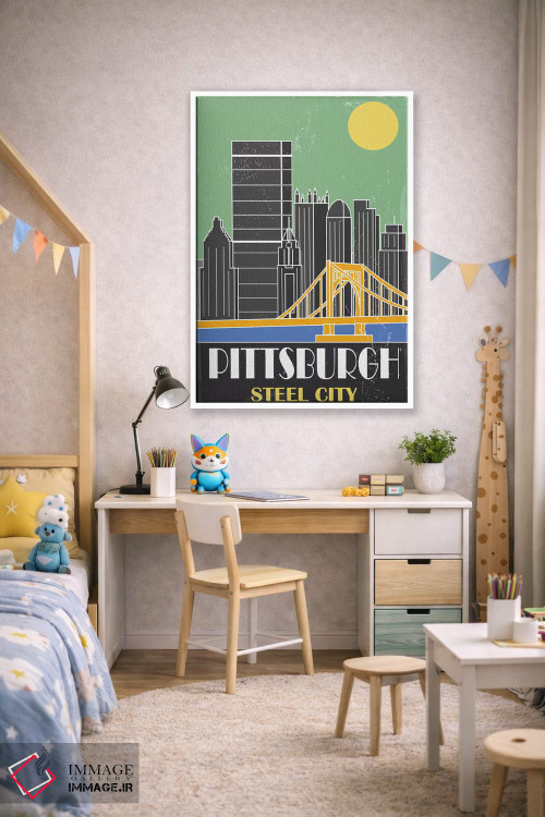تابلو مدرن پیتزبورگ، سبز اثر فلای گرافیکس - D1W