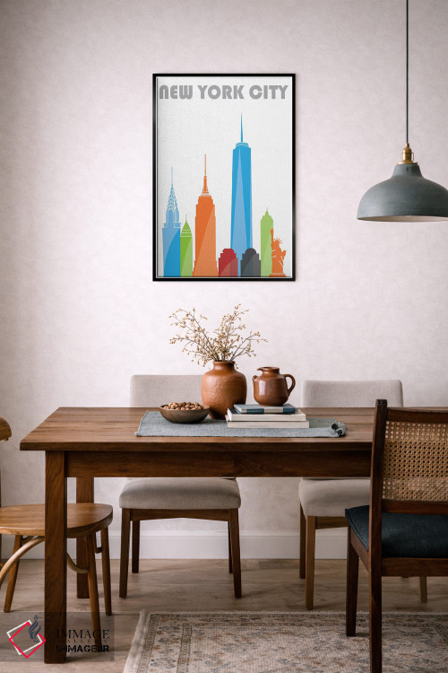 تابلو مدرن نیویورک، سفید اثر فلای گرافیکس - D5B