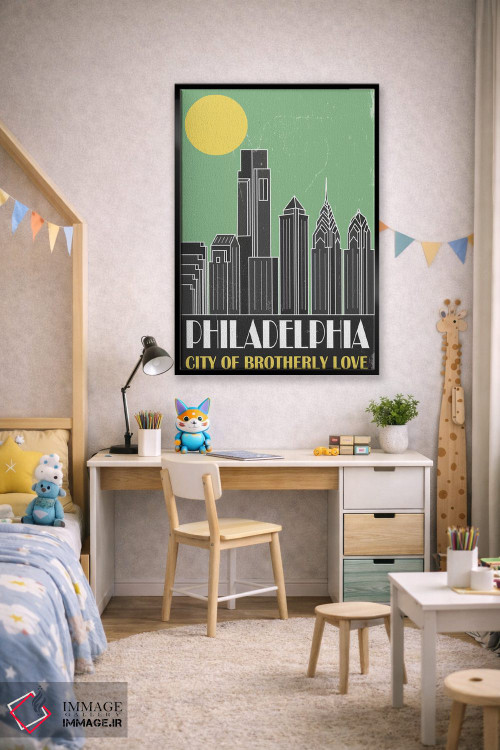 تابلو مدرن فیلادلفیا، سبز اثر فلای گرافیکس - D2B