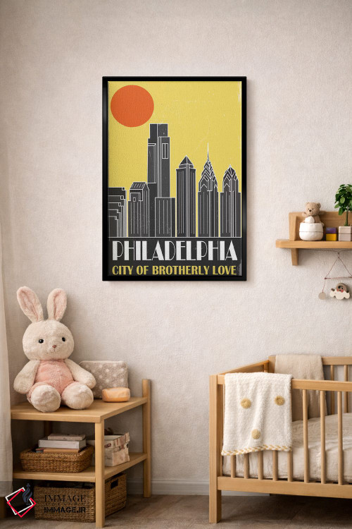 تابلو مدرن فیلادلفیا، زرد اثر فلای گرافیکس - D4B