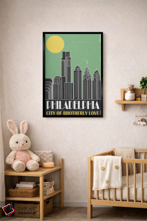 تابلو مدرن فیلادلفیا، سبز اثر فلای گرافیکس - D4B