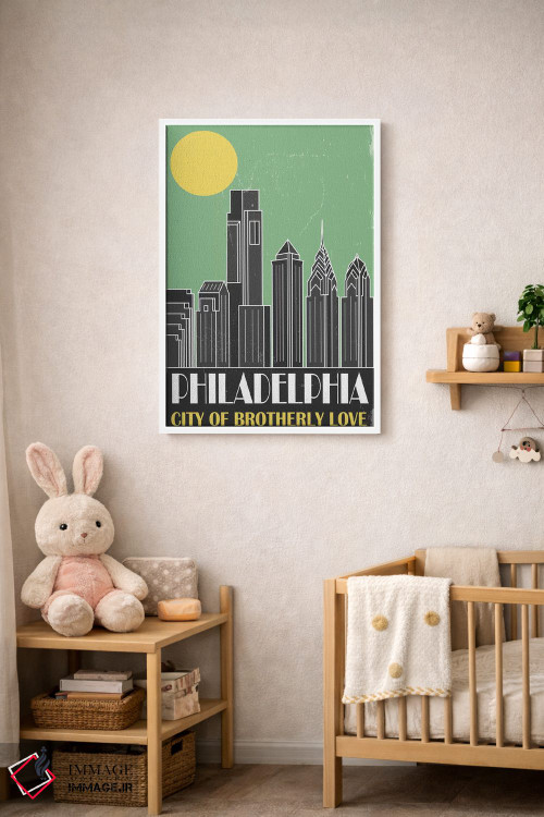 تابلو مدرن فیلادلفیا، سبز اثر فلای گرافیکس - D3W