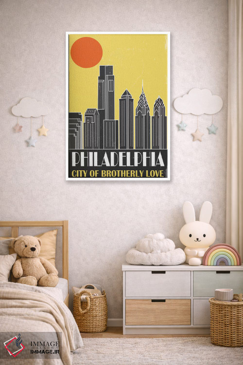 تابلو مدرن فیلادلفیا، زرد اثر فلای گرافیکس - D3W