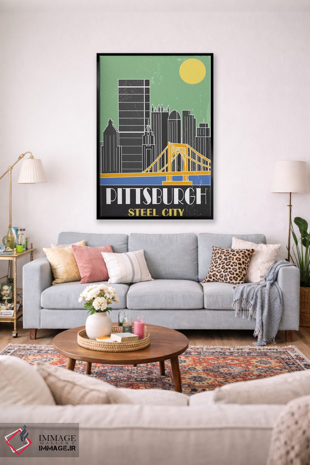 تابلو مدرن پیتزبورگ، سبز اثر فلای گرافیکس - D2B