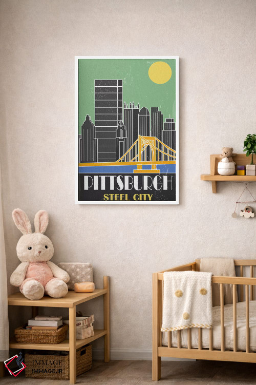 تابلو مدرن پیتزبورگ، سبز اثر فلای گرافیکس - D3W