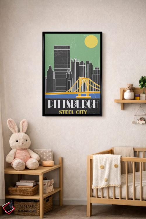 تابلو مدرن پیتزبورگ، سبز اثر فلای گرافیکس - D5B