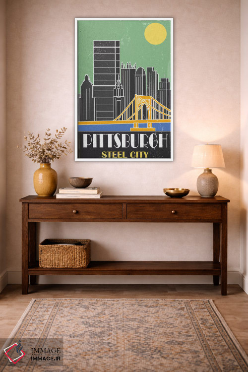 تابلو مدرن پیتزبورگ، سبز اثر فلای گرافیکس - D4W