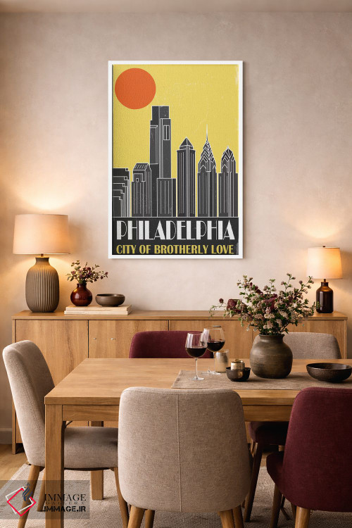 تابلو مدرن فیلادلفیا، زرد اثر فلای گرافیکس - D6W
