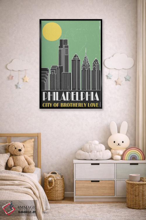 تابلو مدرن فیلادلفیا، سبز اثر فلای گرافیکس - D5B
