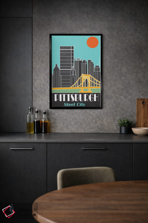 تابلو مدرن پیتزبورگ، آبی آسمانی I اثر فلای گرافیکس - D2B