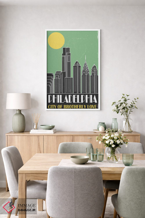 تابلو مدرن فیلادلفیا، سبز اثر فلای گرافیکس - D6W