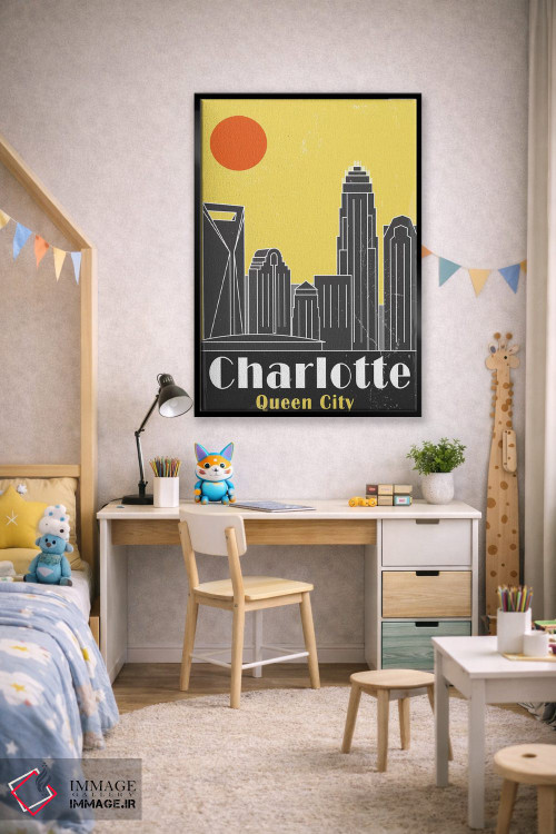 تابلو مدرن شارلوت، زرد اثر فلای گرافیکس - D1B