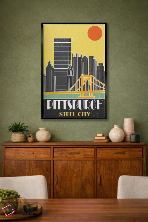 تابلو مدرن پیتزبورگ، زرد اثر فلای گرافیکس - D2B
