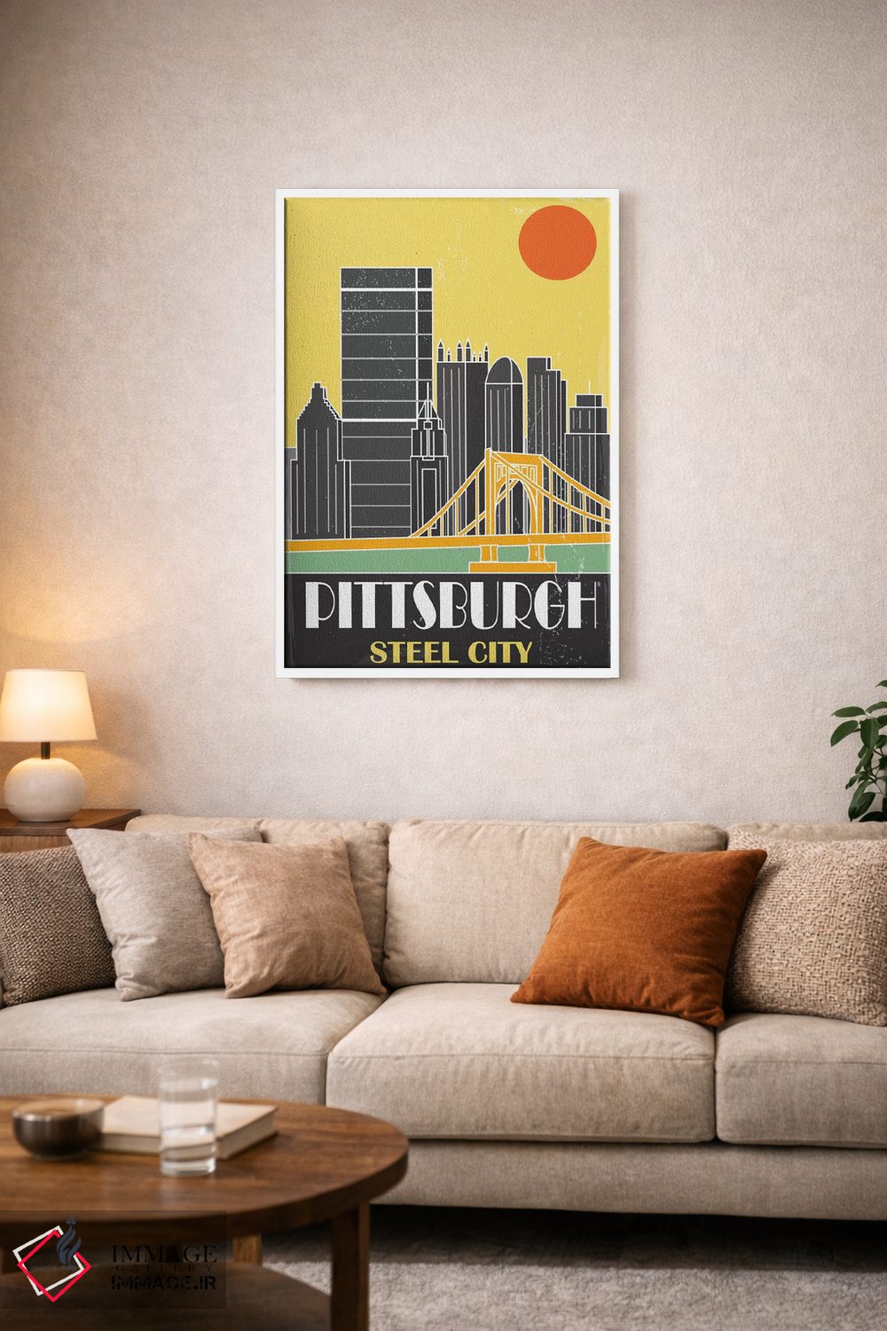 تابلو مدرن پیتزبورگ، زرد اثر فلای گرافیکس - D3W