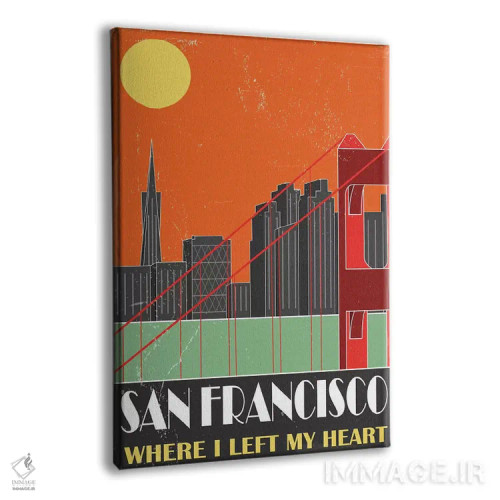 تابلو مدرن سان فرانسیسکو، نارنجی اثر فلای گرافیکس - نمای پرسپکتیو محصول