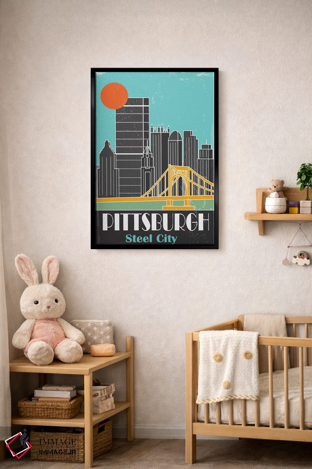 تابلو مدرن پیتزبورگ، آبی آسمانی II اثر فلای گرافیکس - D4B