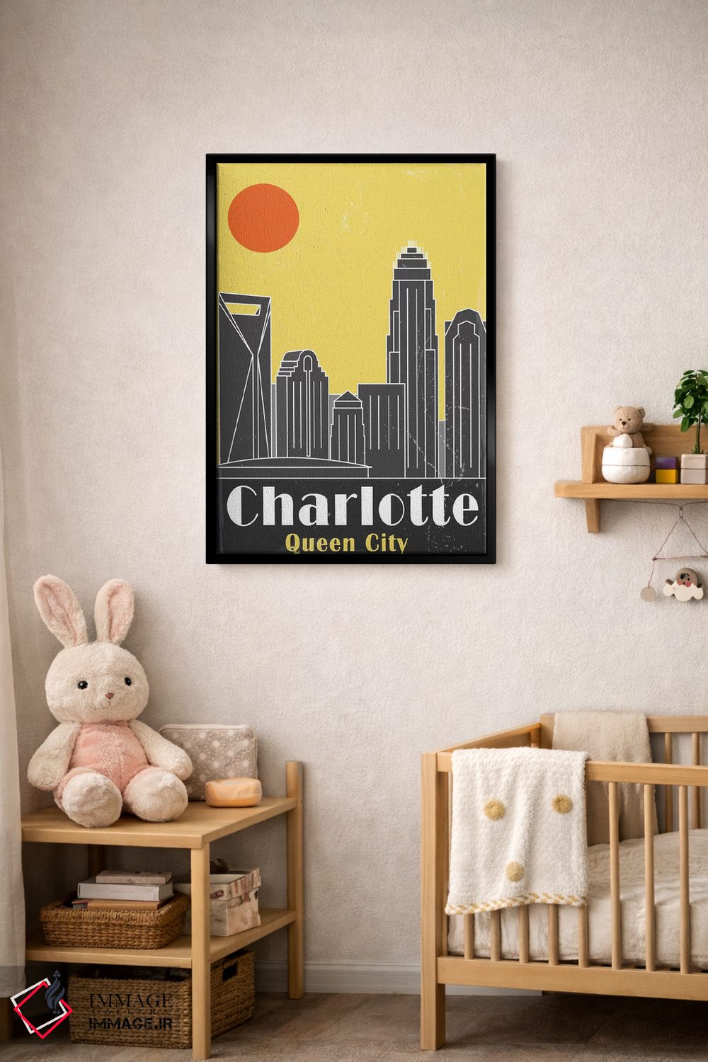 تابلو مدرن شارلوت، زرد اثر فلای گرافیکس - D3B