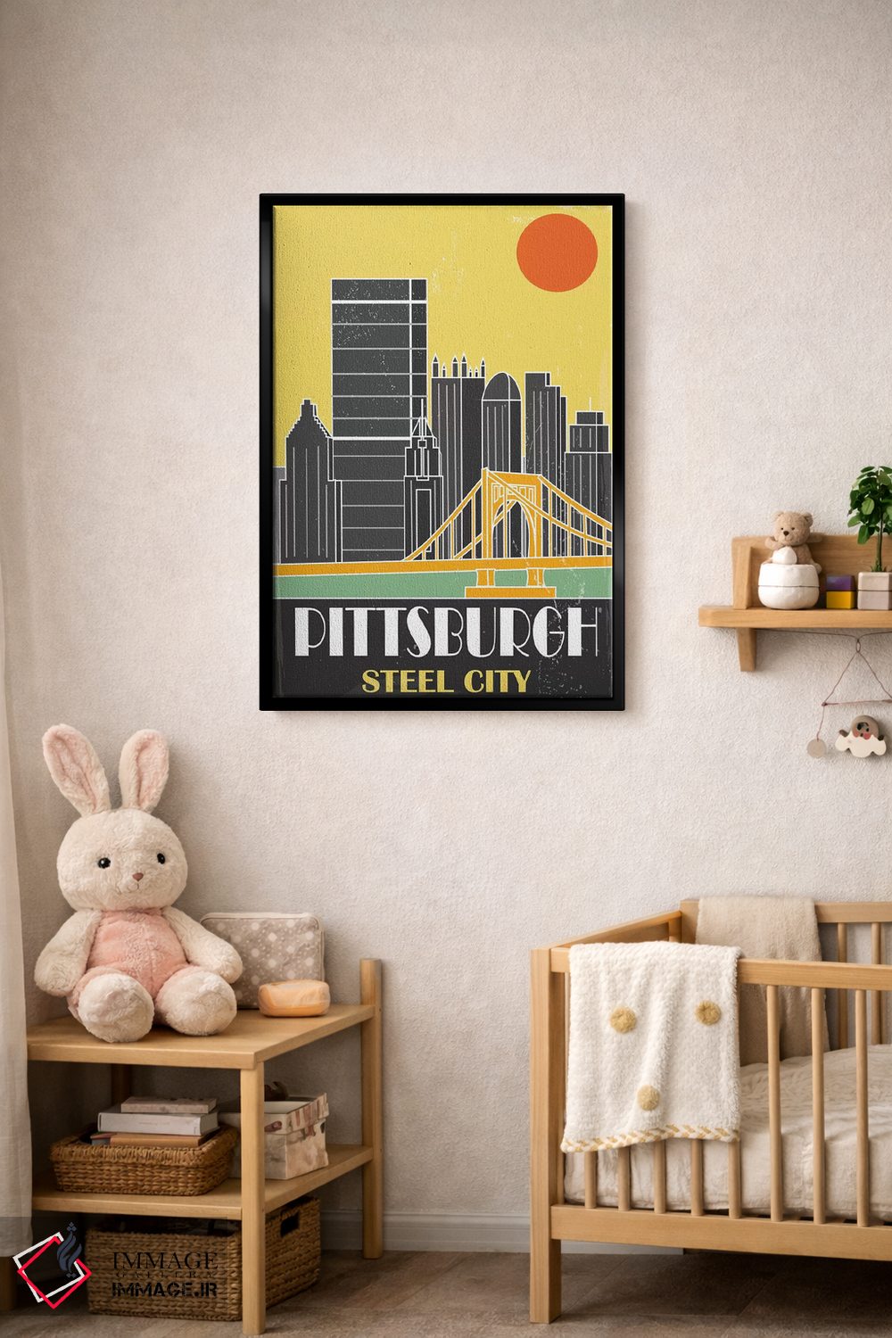 تابلو مدرن پیتزبورگ، زرد اثر فلای گرافیکس - D5B